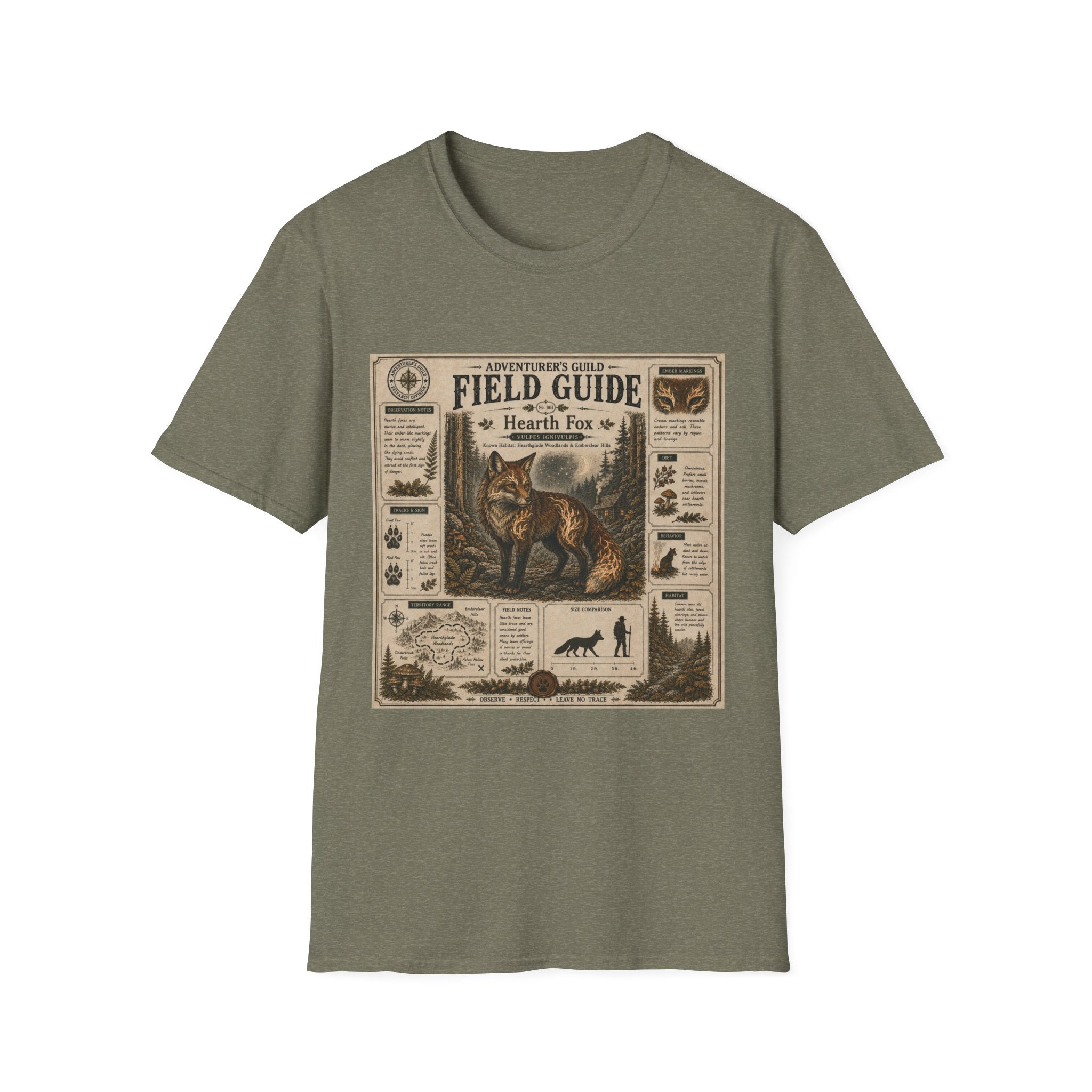 Hearth Fox Field Guide Poster T-Shirt