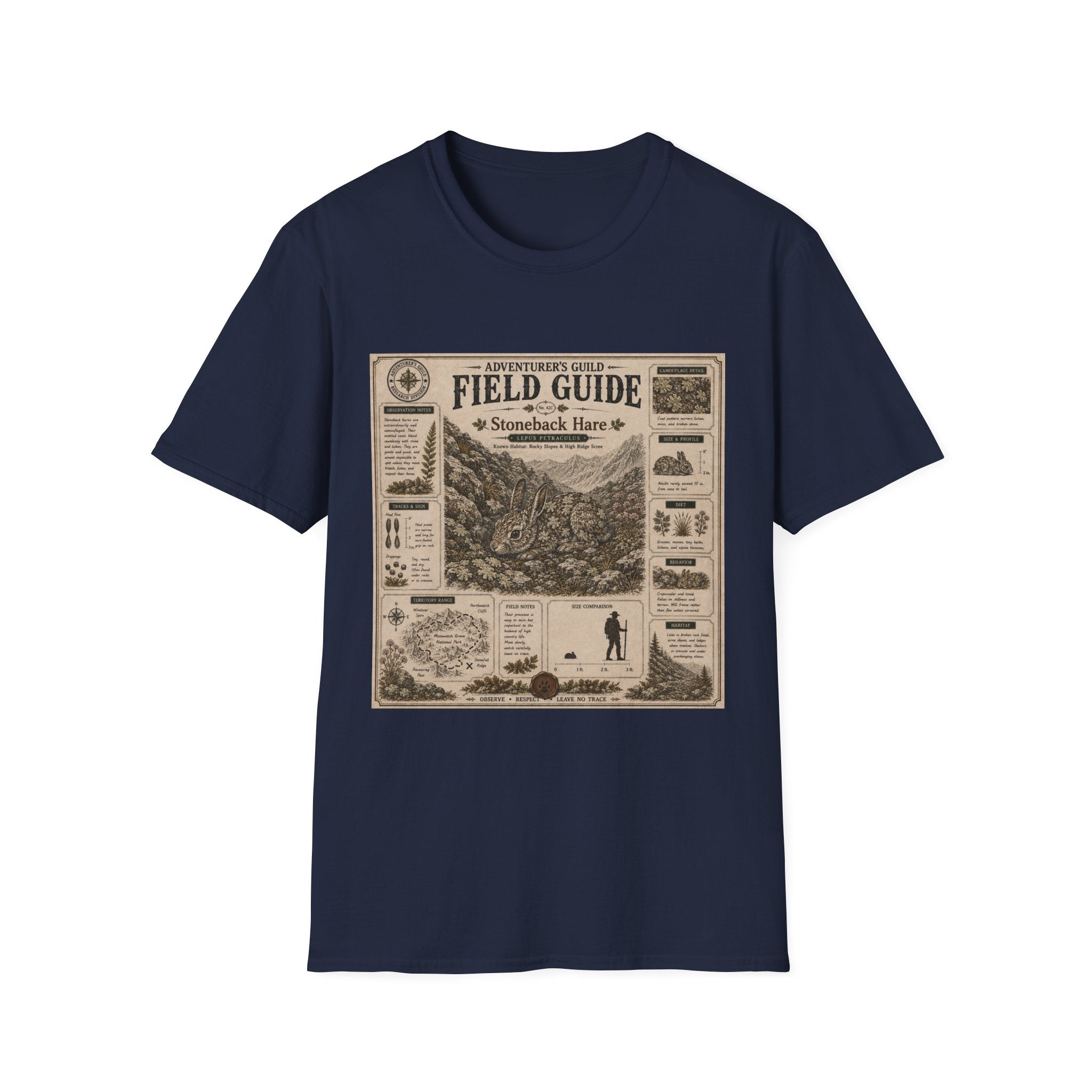 Stoneback Hare Field Guide Poster T-Shirt