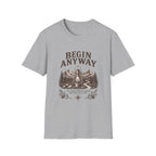 Begin Anyway Lantern & Mountains T-Shirt