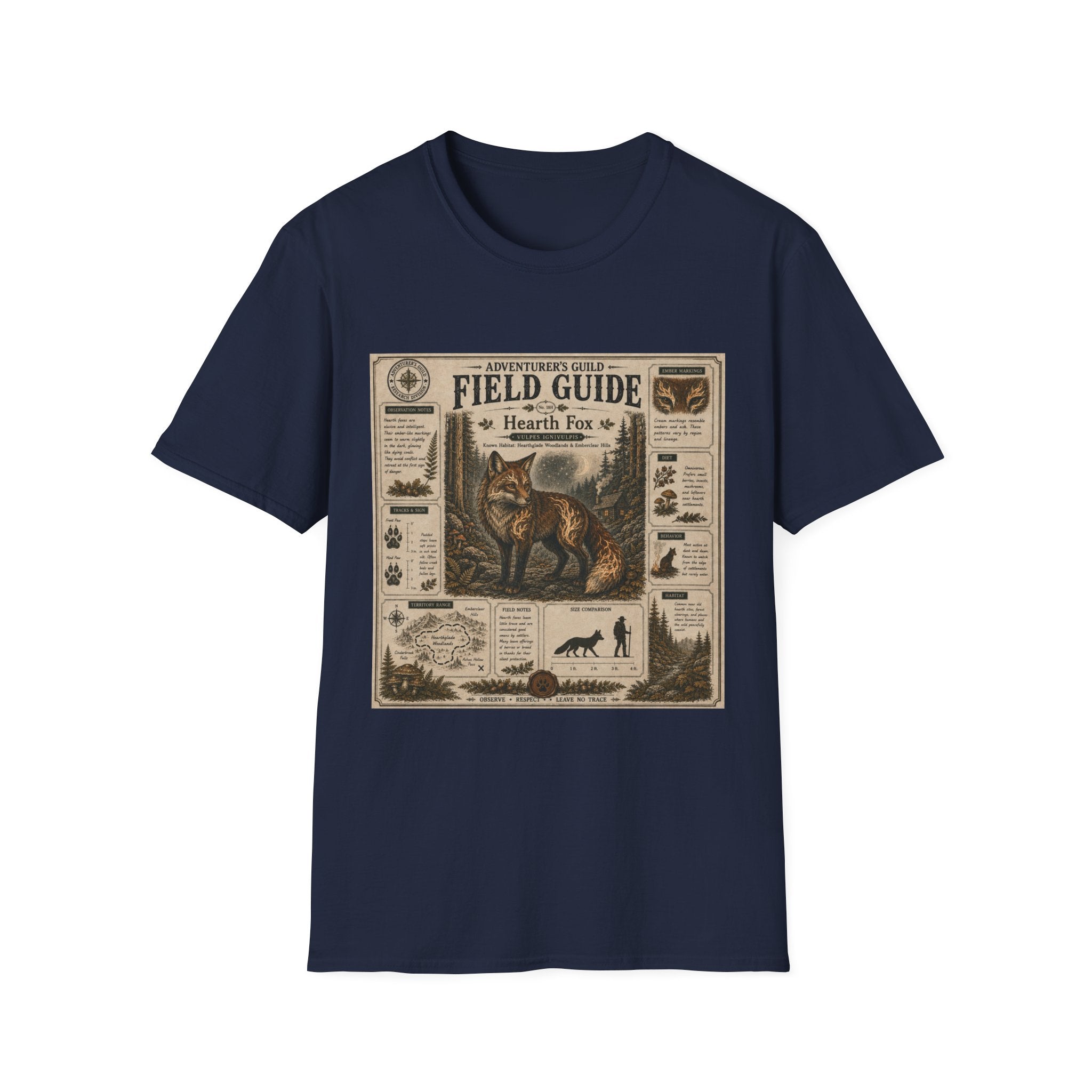 Hearth Fox Field Guide Poster T-Shirt