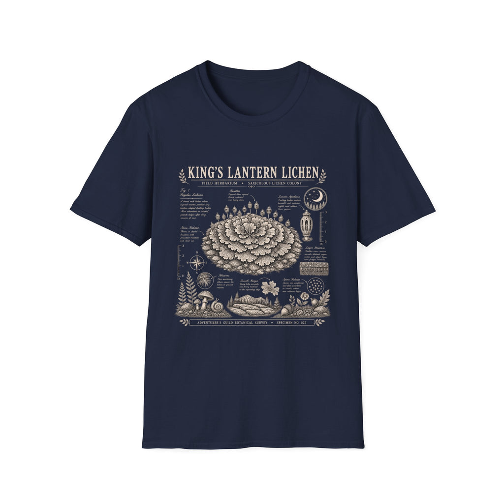 King’s Lantern Lichen Herbarium Plate T-Shirt