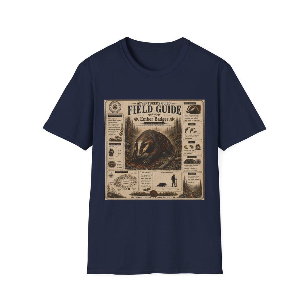 Ember Badger Field Guide Poster T-Shirt