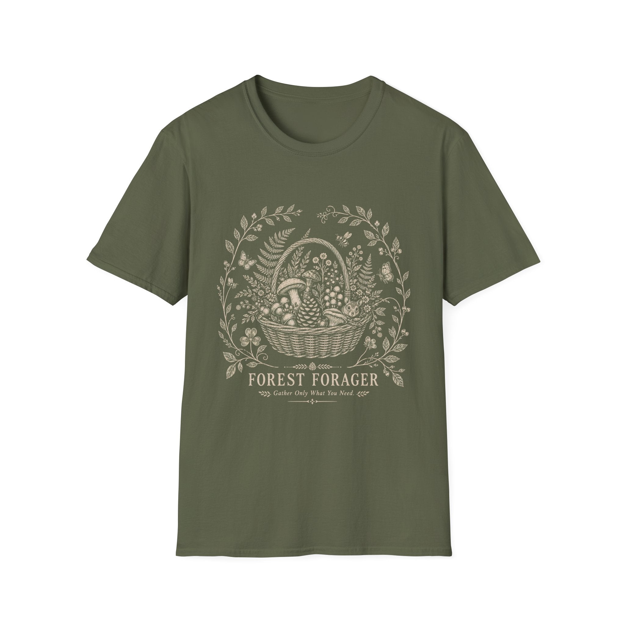 Forest Forager Botanical Emblem T-Shirt