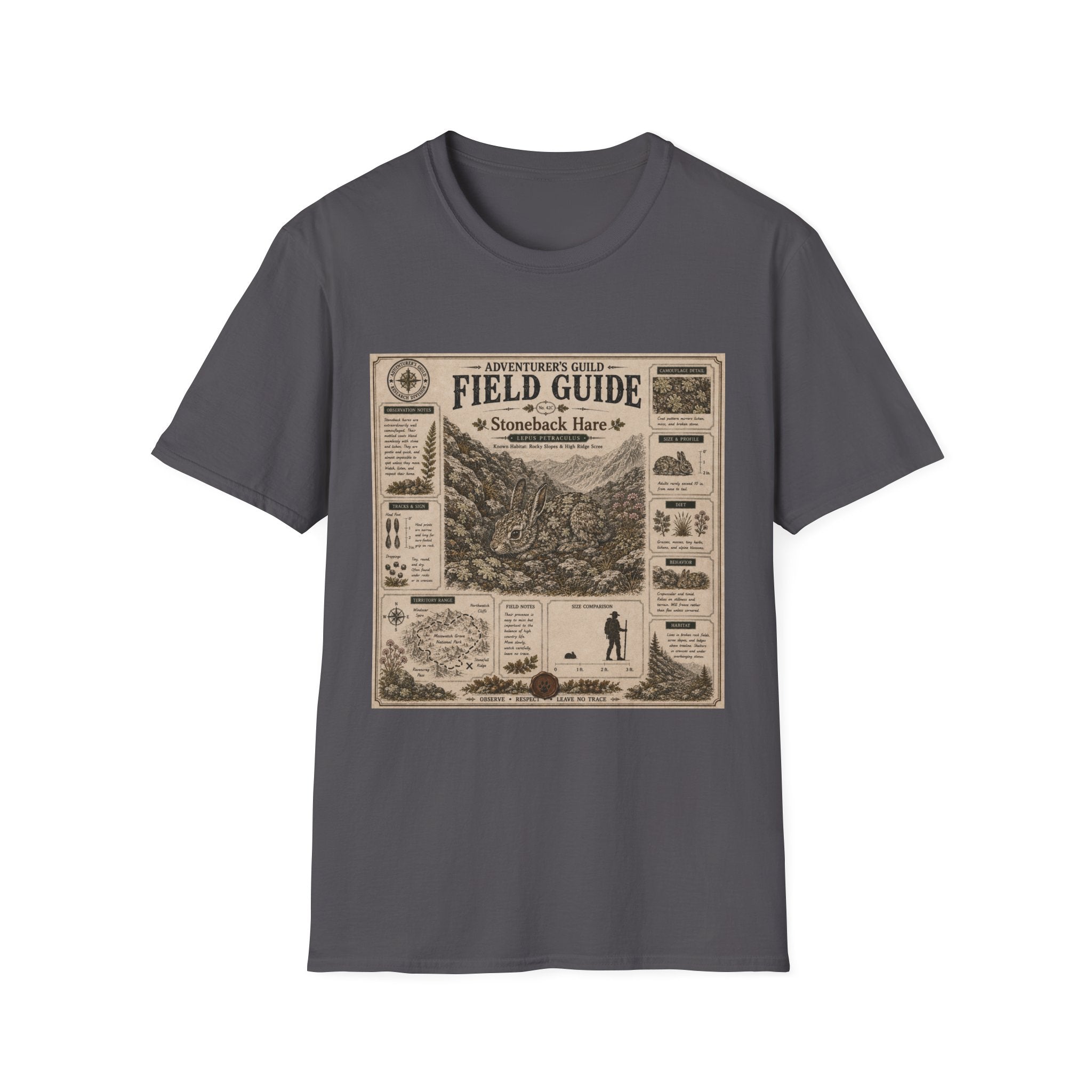 Stoneback Hare Field Guide Poster T-Shirt