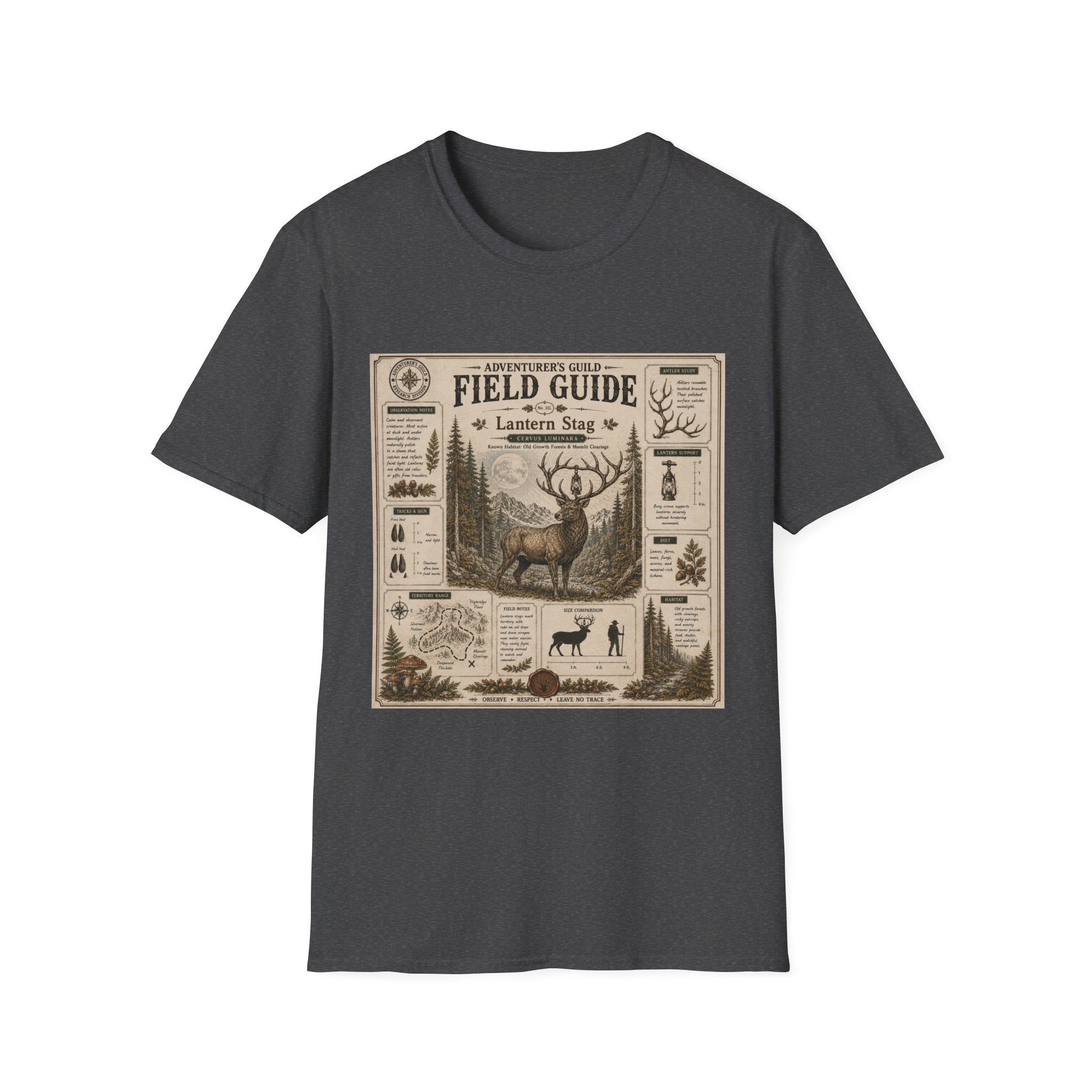 Lantern Stag Field Guide Poster T-Shirt