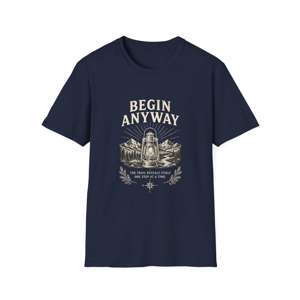 Begin Anyway Lantern & Mountains T-Shirt