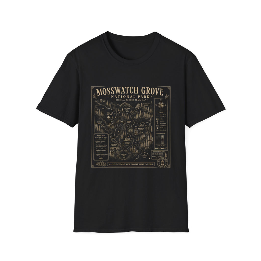 Mosswatch Grove Vintage Trail Map T-Shirt