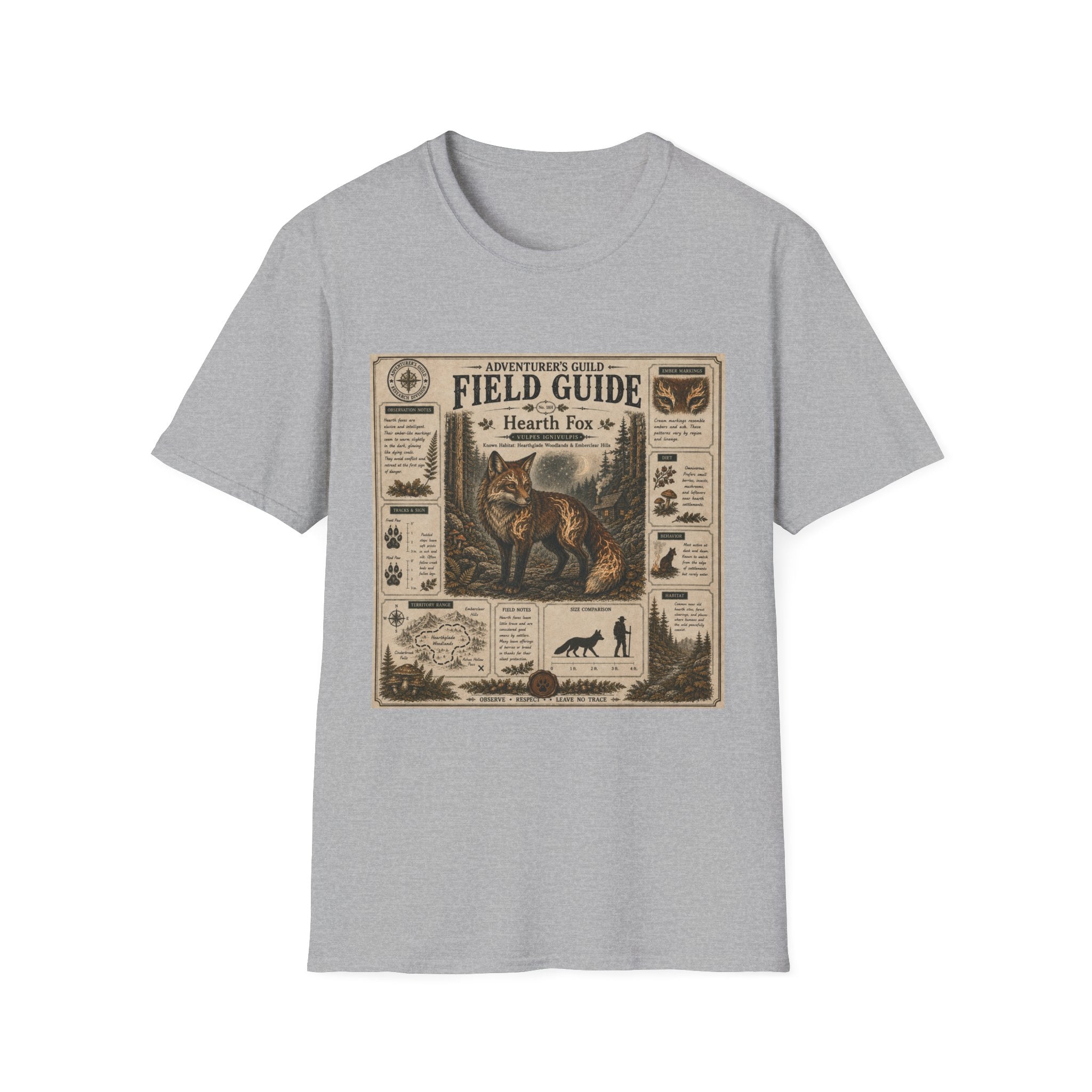 Hearth Fox Field Guide Poster T-Shirt