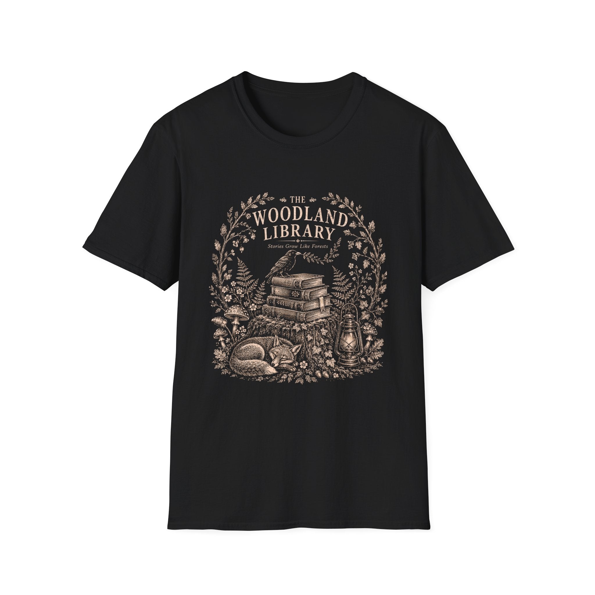 Woodland Library Engraving T-Shirt