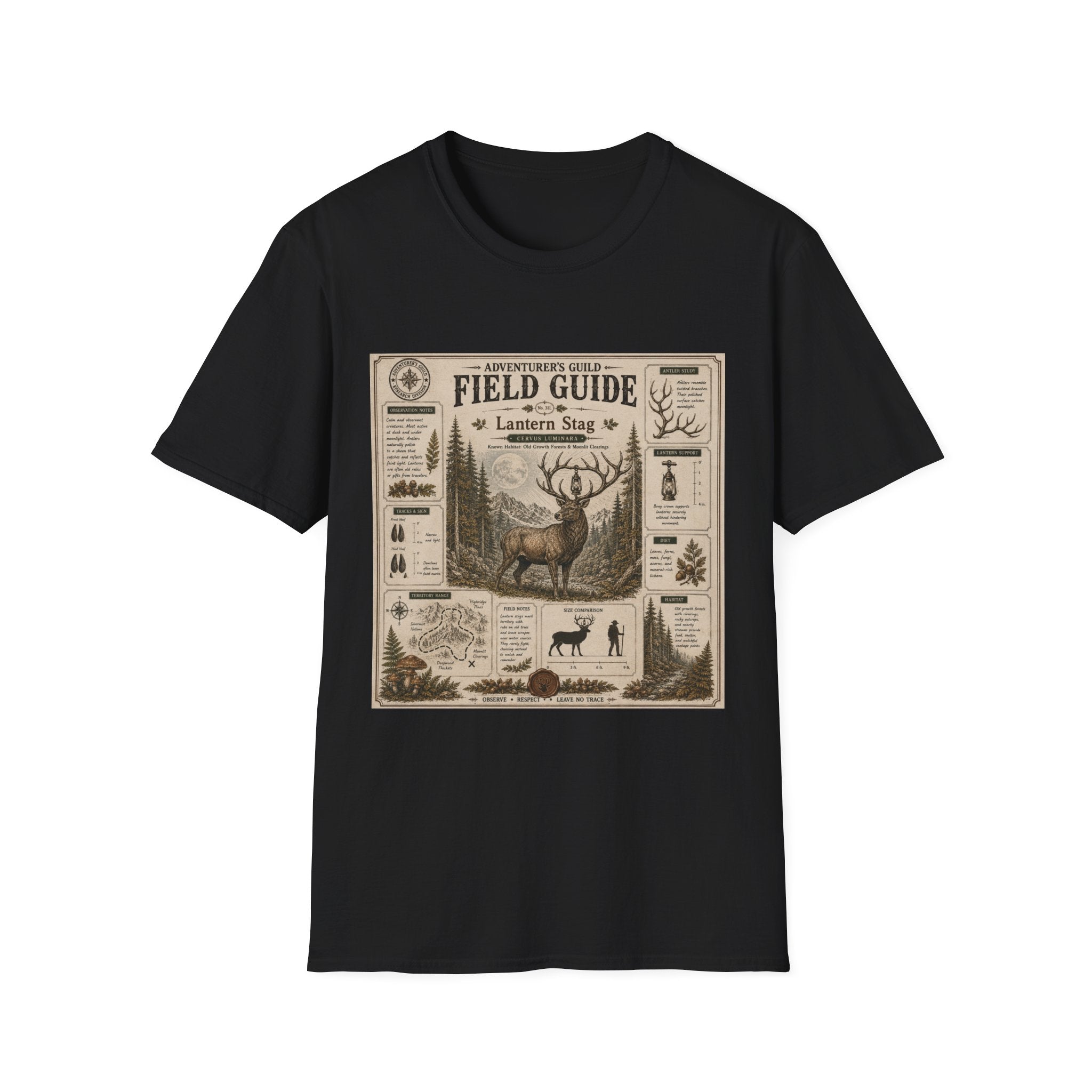 Lantern Stag Field Guide Poster T-Shirt