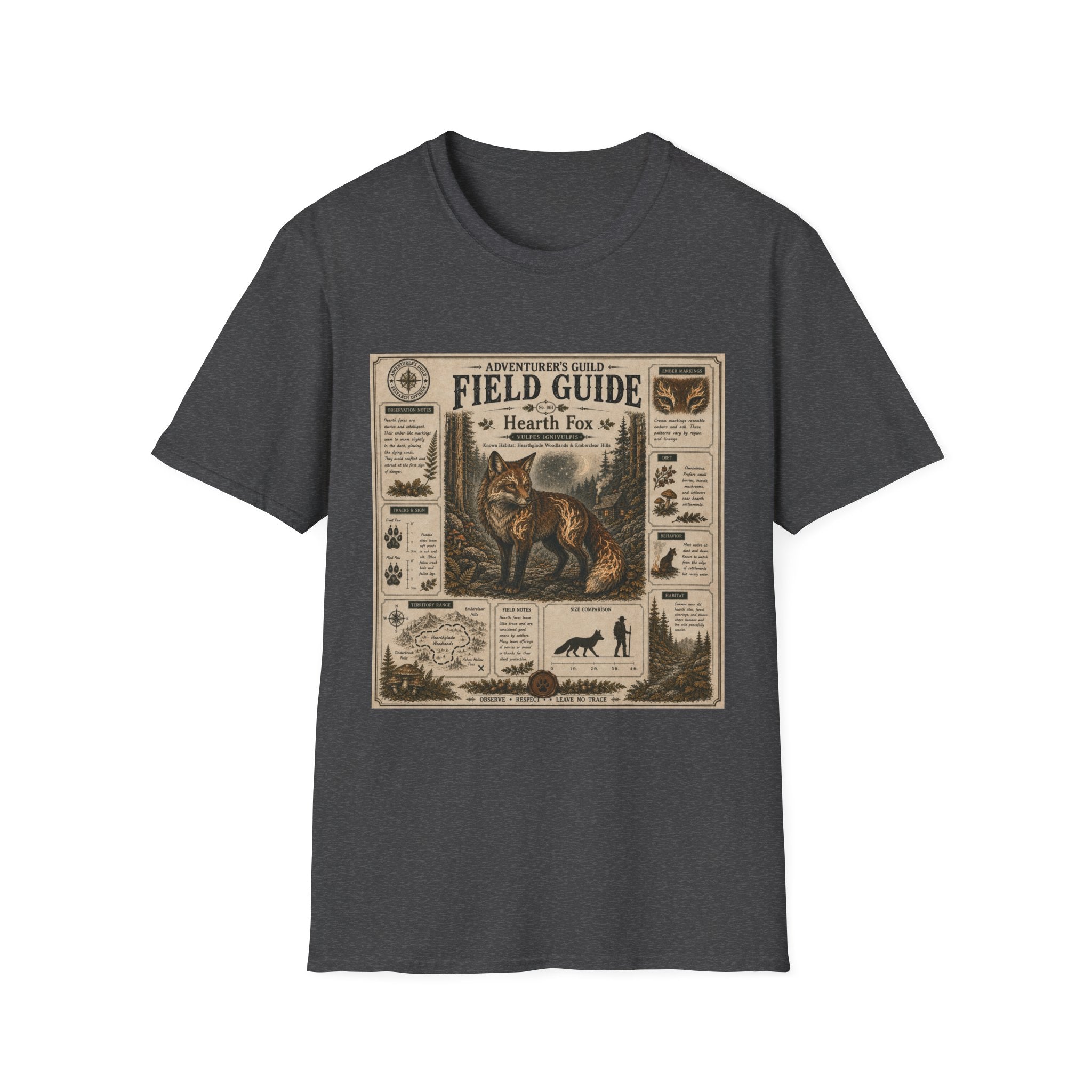 Hearth Fox Field Guide Poster T-Shirt