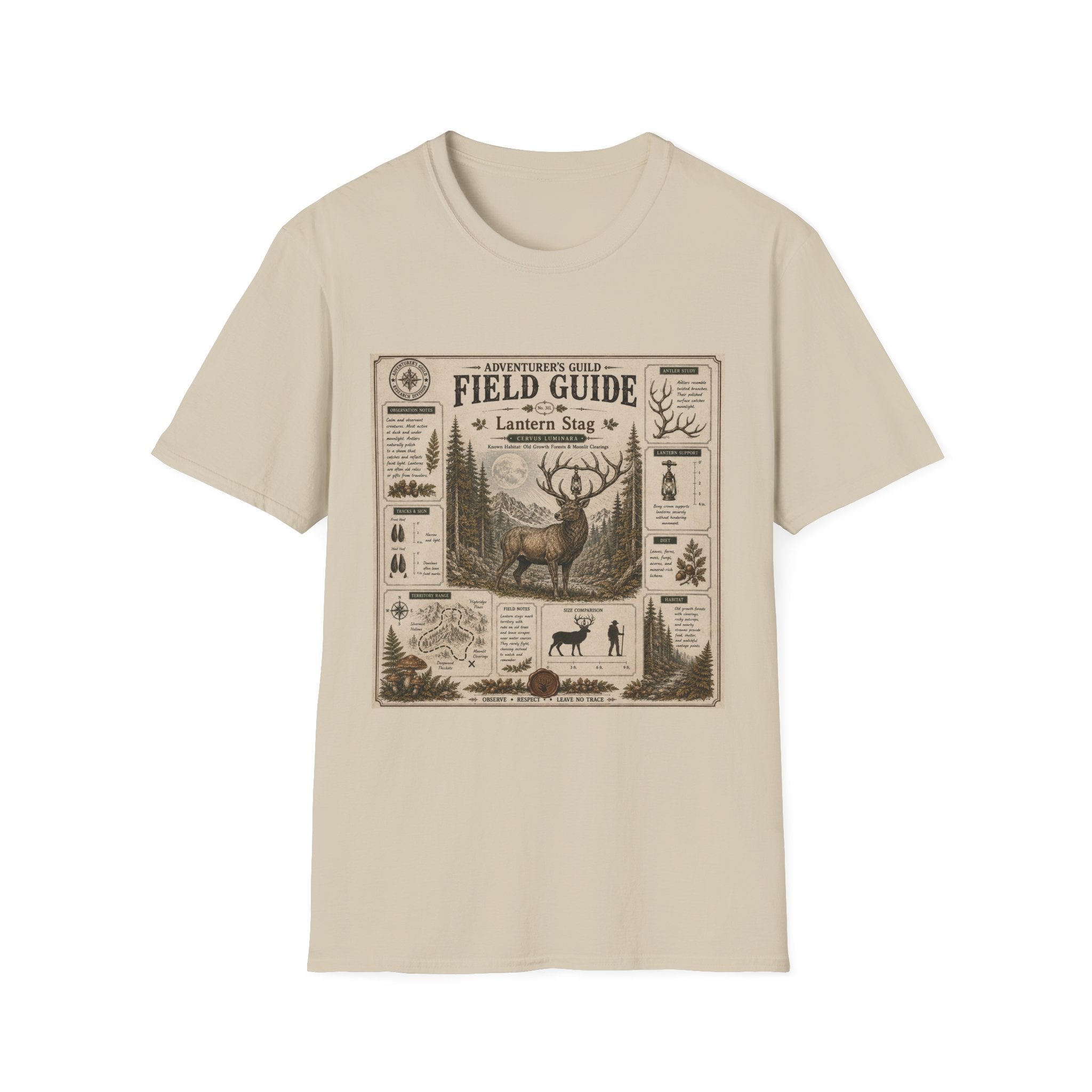Lantern Stag Field Guide Poster T-Shirt