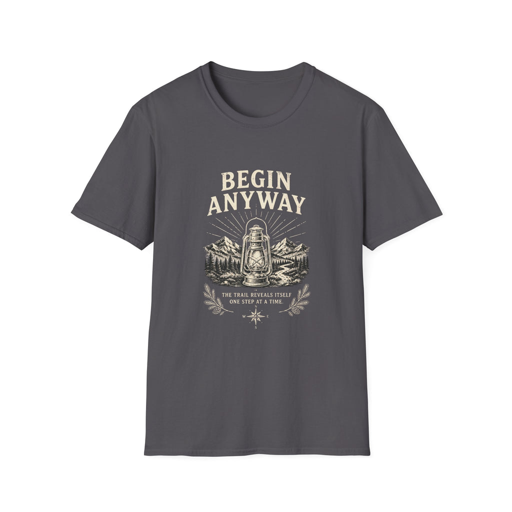 Begin Anyway Lantern & Mountains T-Shirt