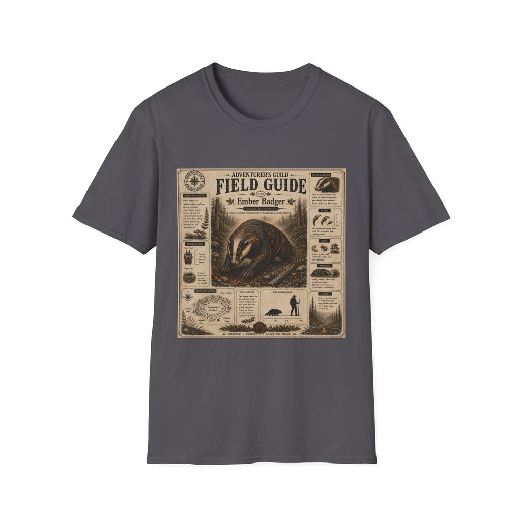 Ember Badger Field Guide Poster T-Shirt