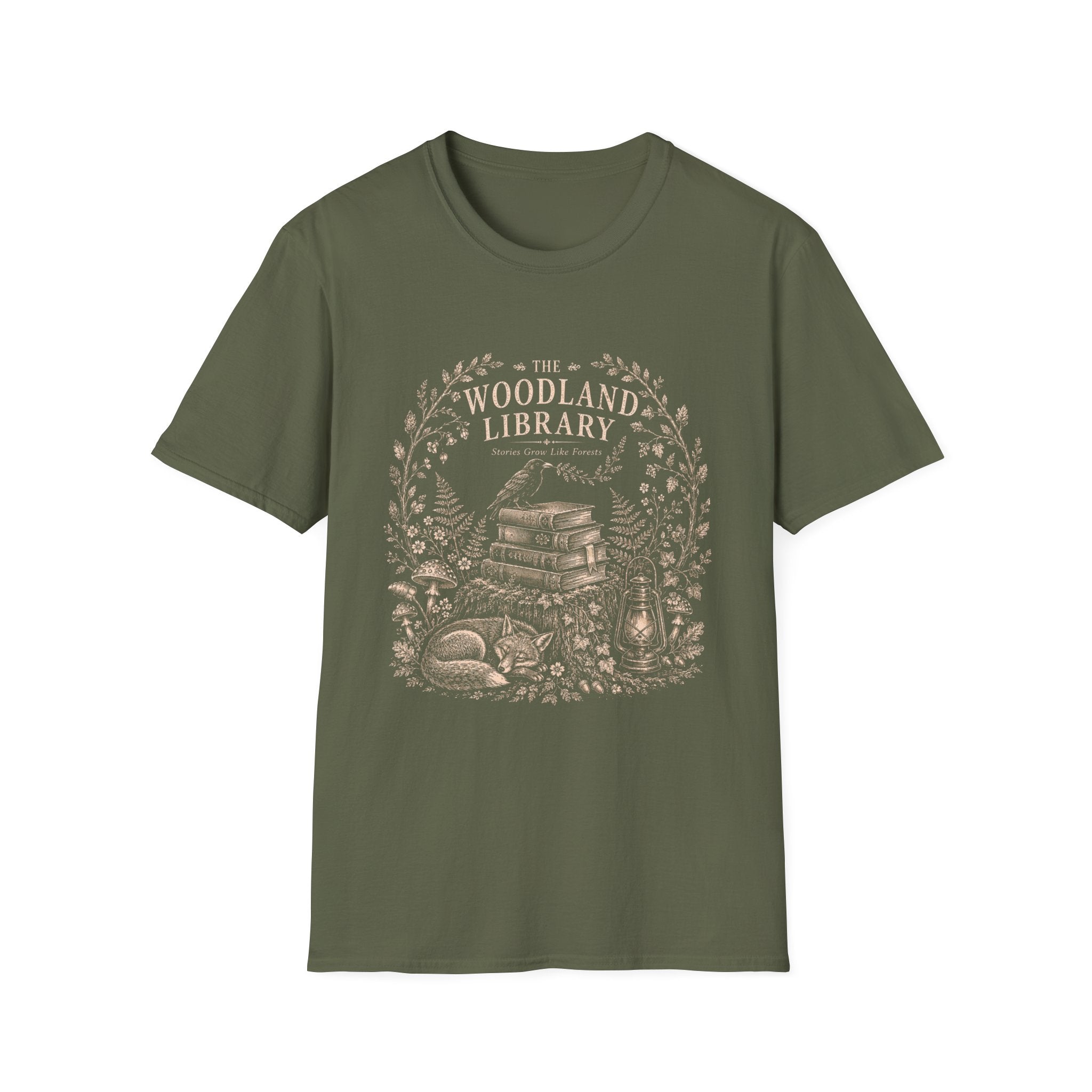 Woodland Library Engraving T-Shirt