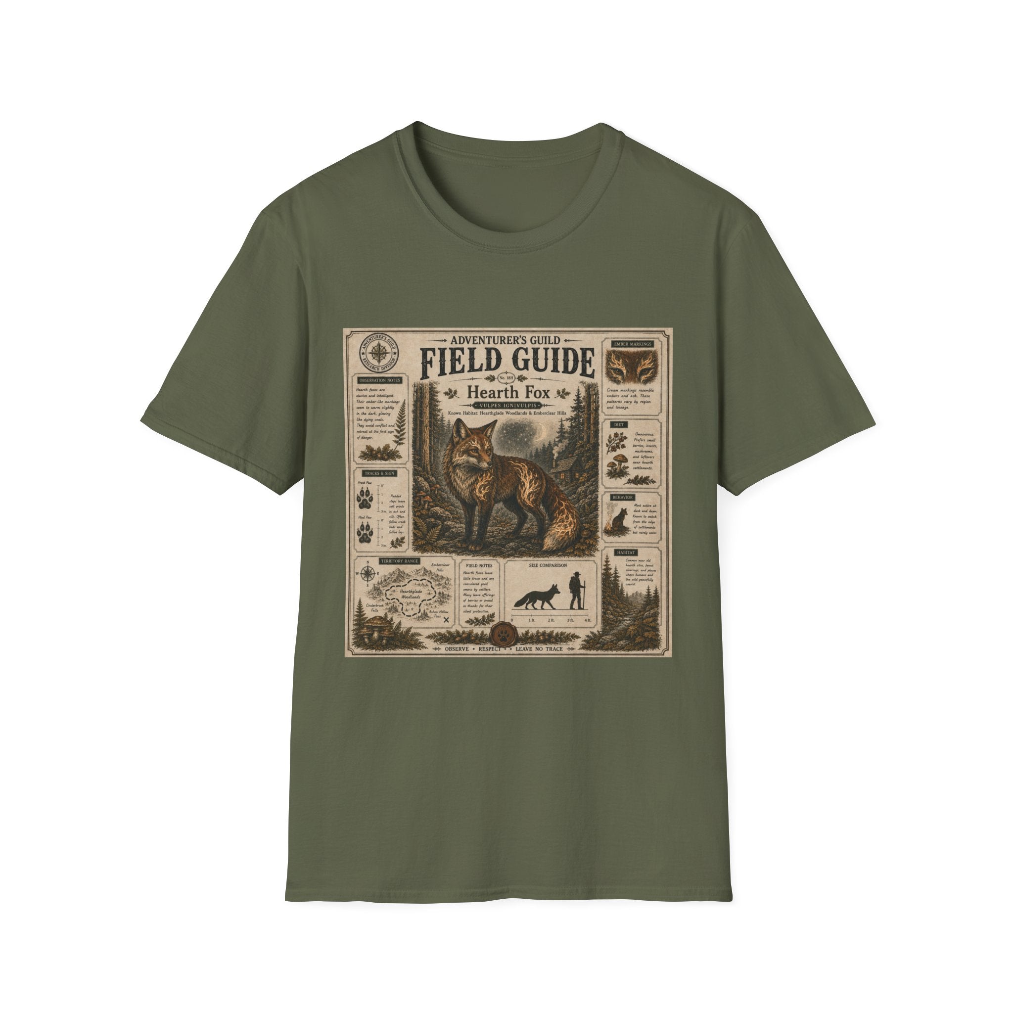 Hearth Fox Field Guide Poster T-Shirt