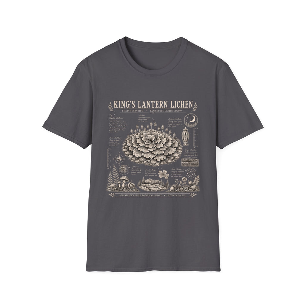 King’s Lantern Lichen Herbarium Plate T-Shirt