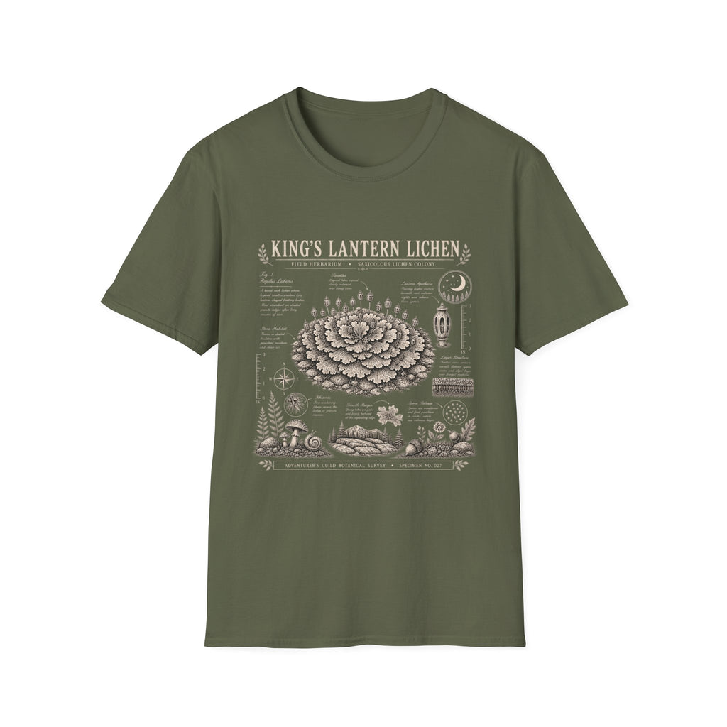 King’s Lantern Lichen Herbarium Plate T-Shirt