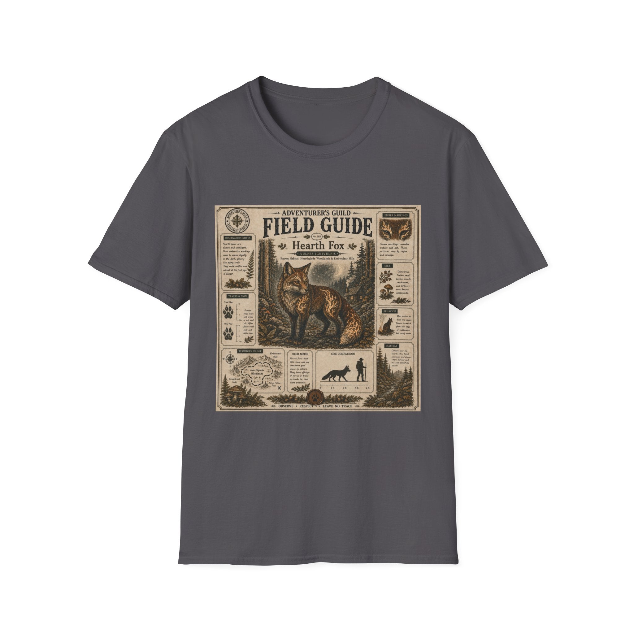 Hearth Fox Field Guide Poster T-Shirt