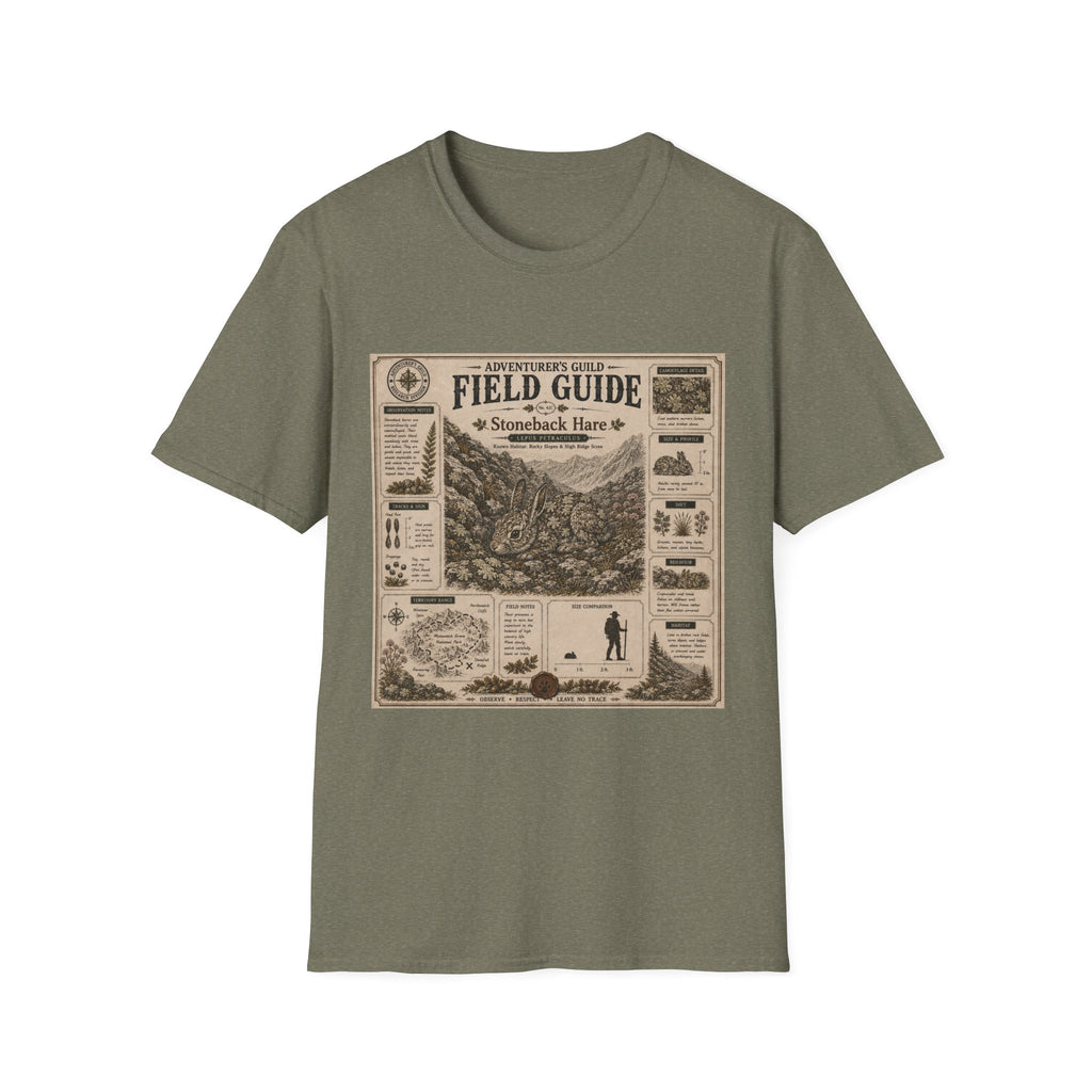 Stoneback Hare Field Guide Poster T-Shirt