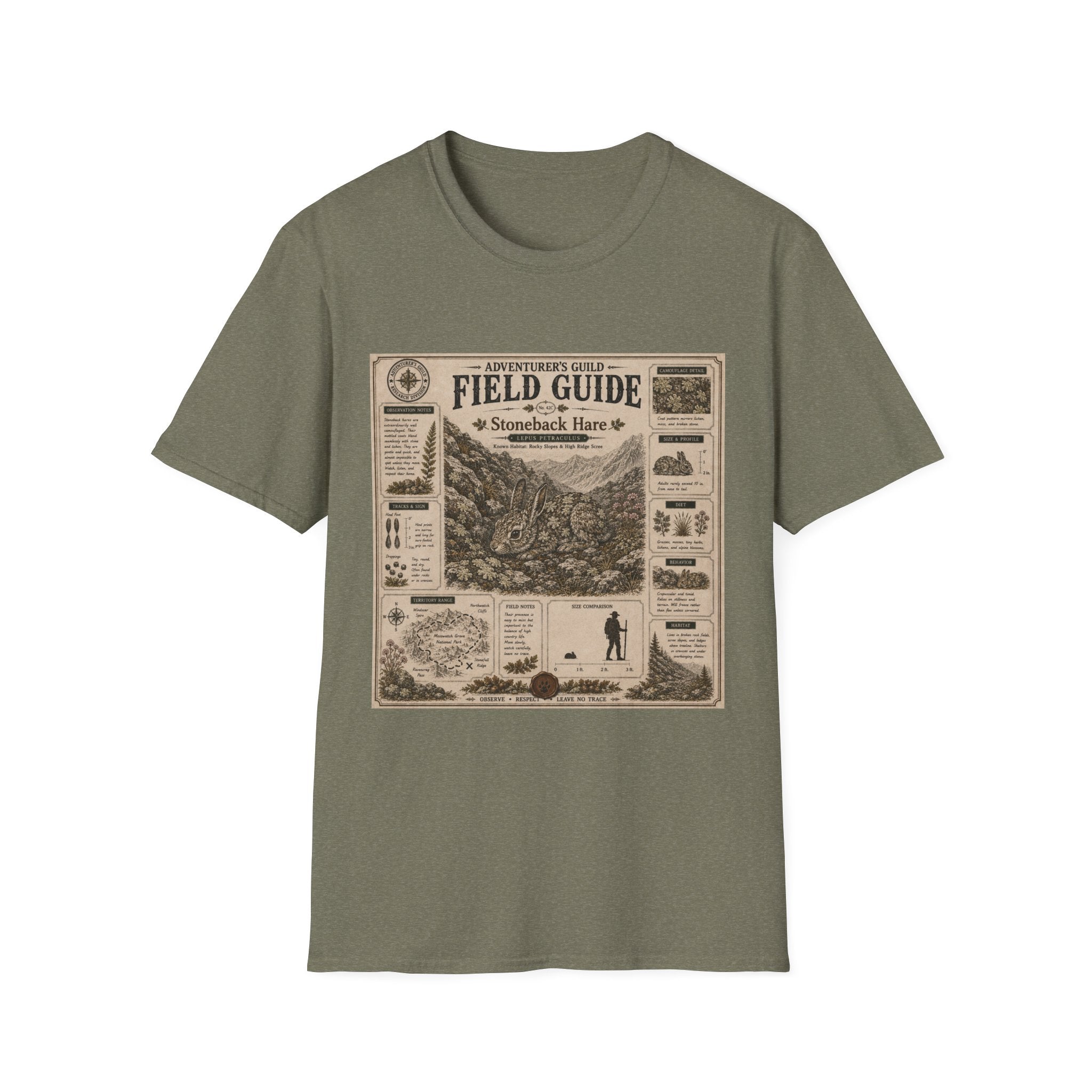 Stoneback Hare Field Guide Poster T-Shirt