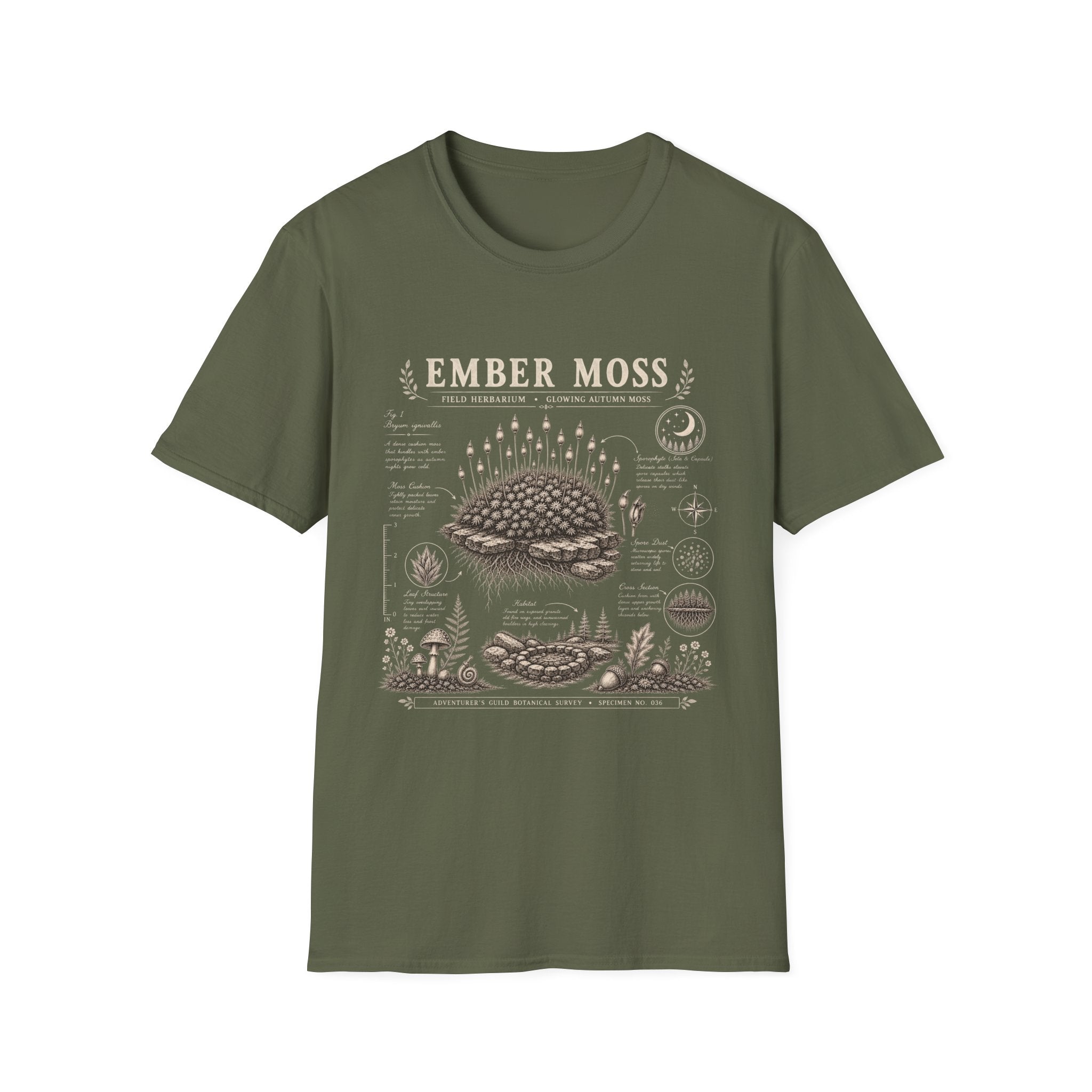 Ember Moss Herbarium Plate T-Shirt