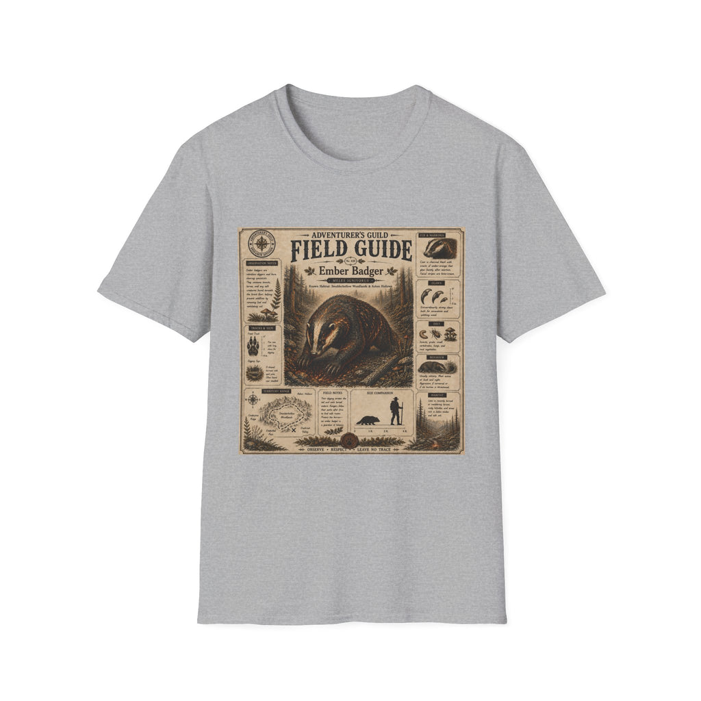 Ember Badger Field Guide Poster T-Shirt