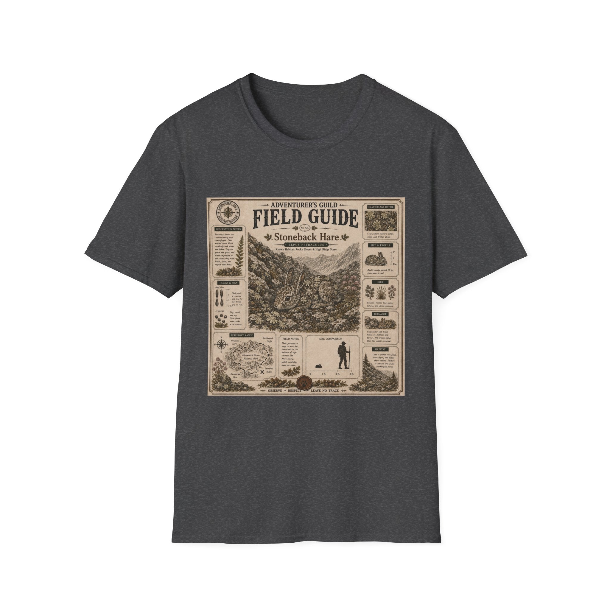 Stoneback Hare Field Guide Poster T-Shirt