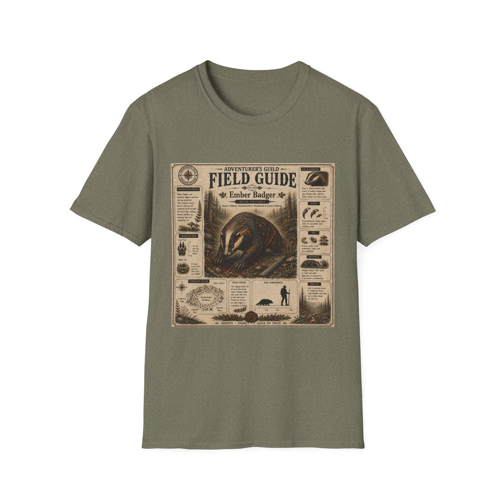 Ember Badger Field Guide Poster T-Shirt