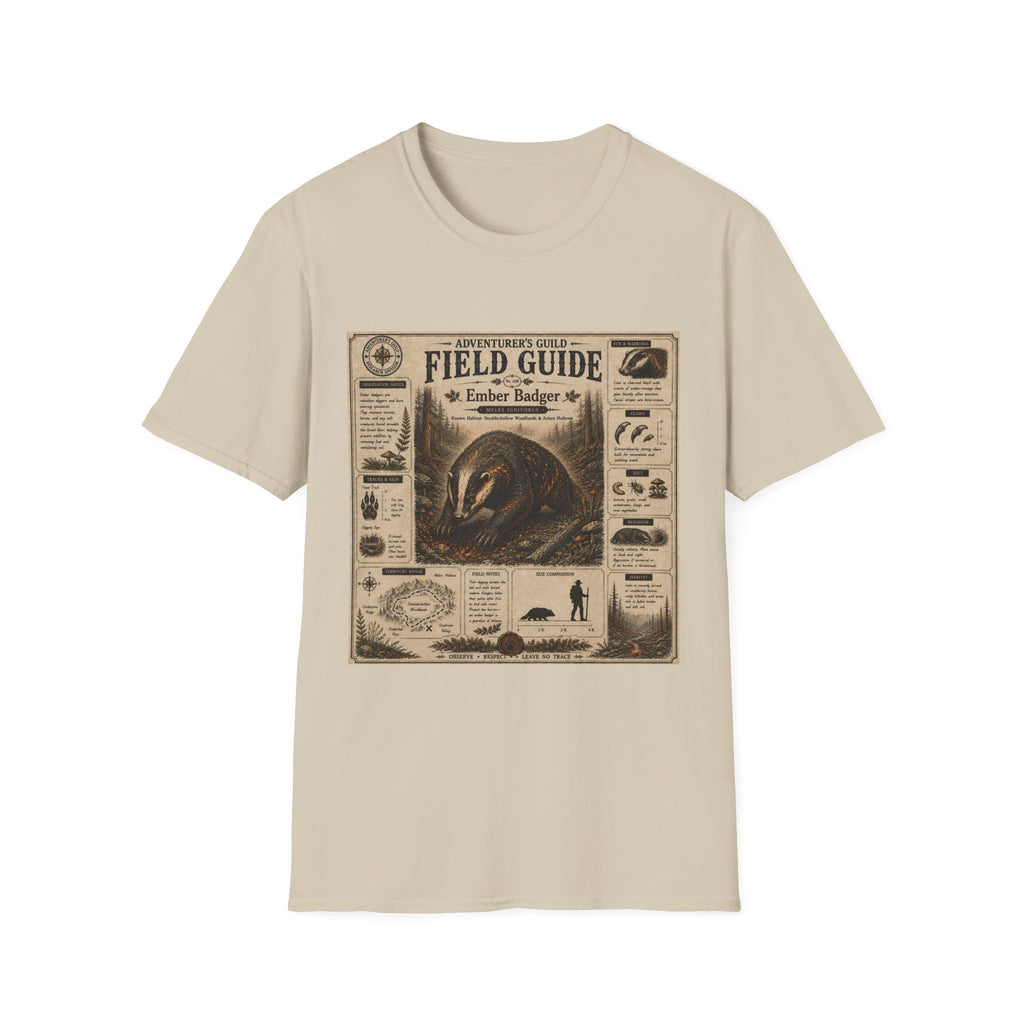 Ember Badger Field Guide Poster T-Shirt