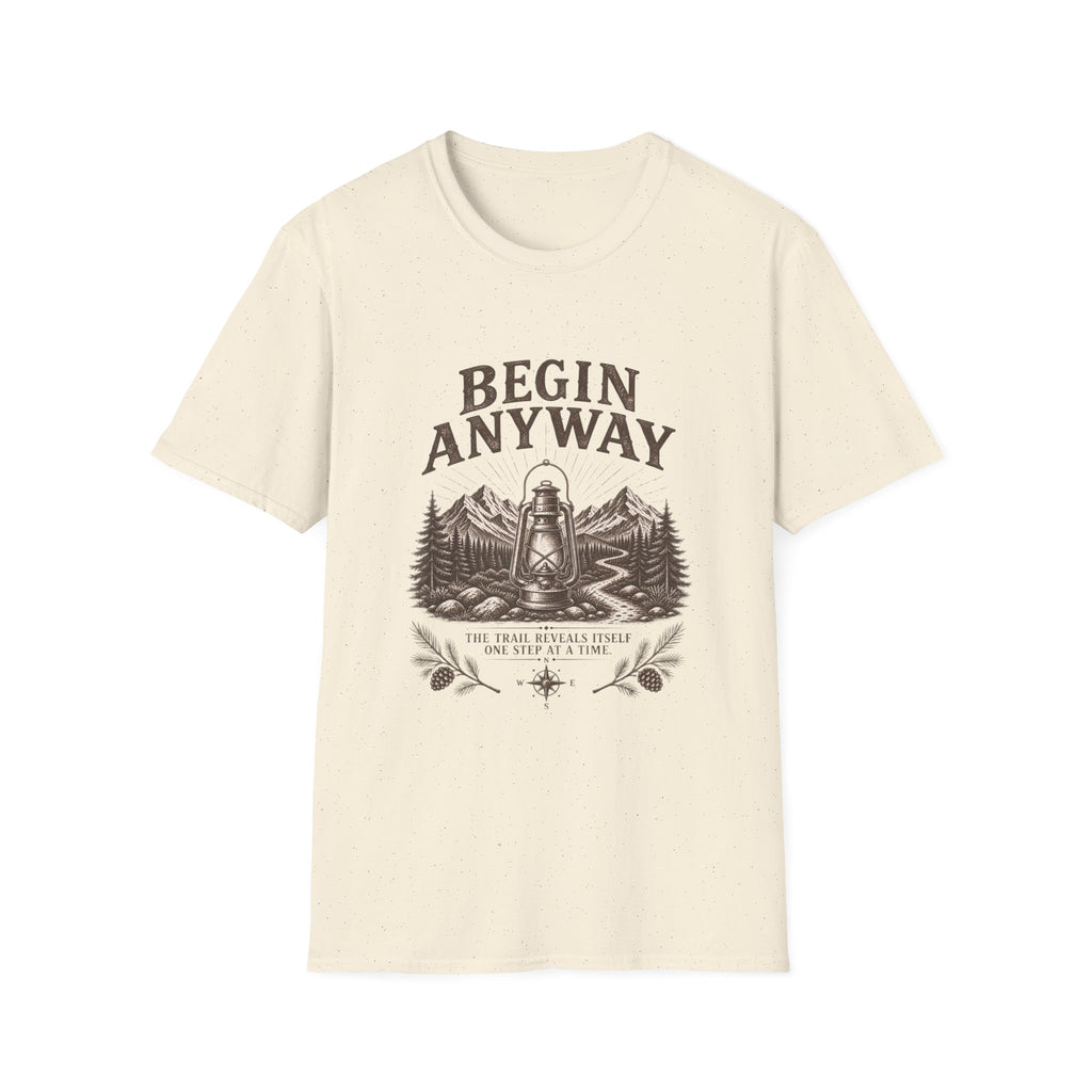 Begin Anyway Lantern & Mountains T-Shirt