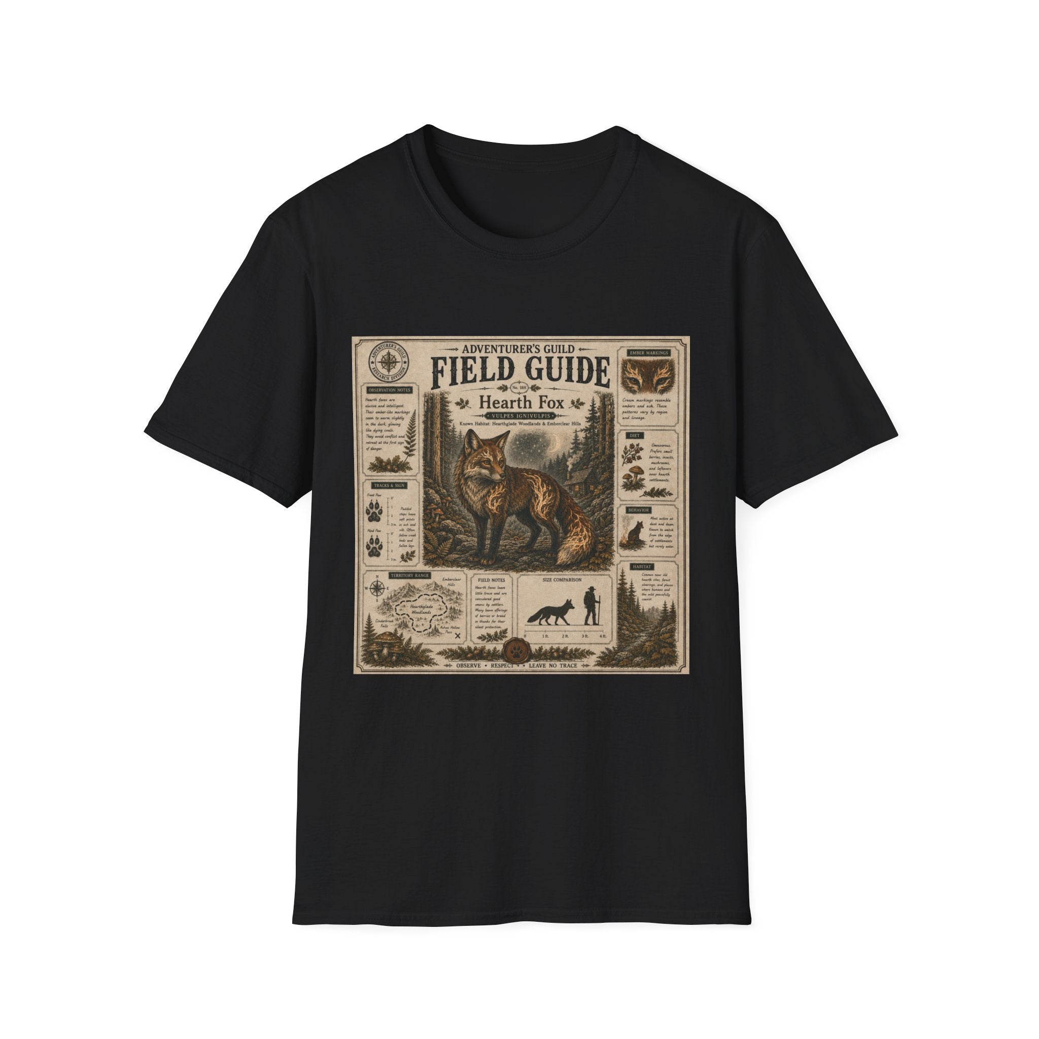 Hearth Fox Field Guide Poster T-Shirt