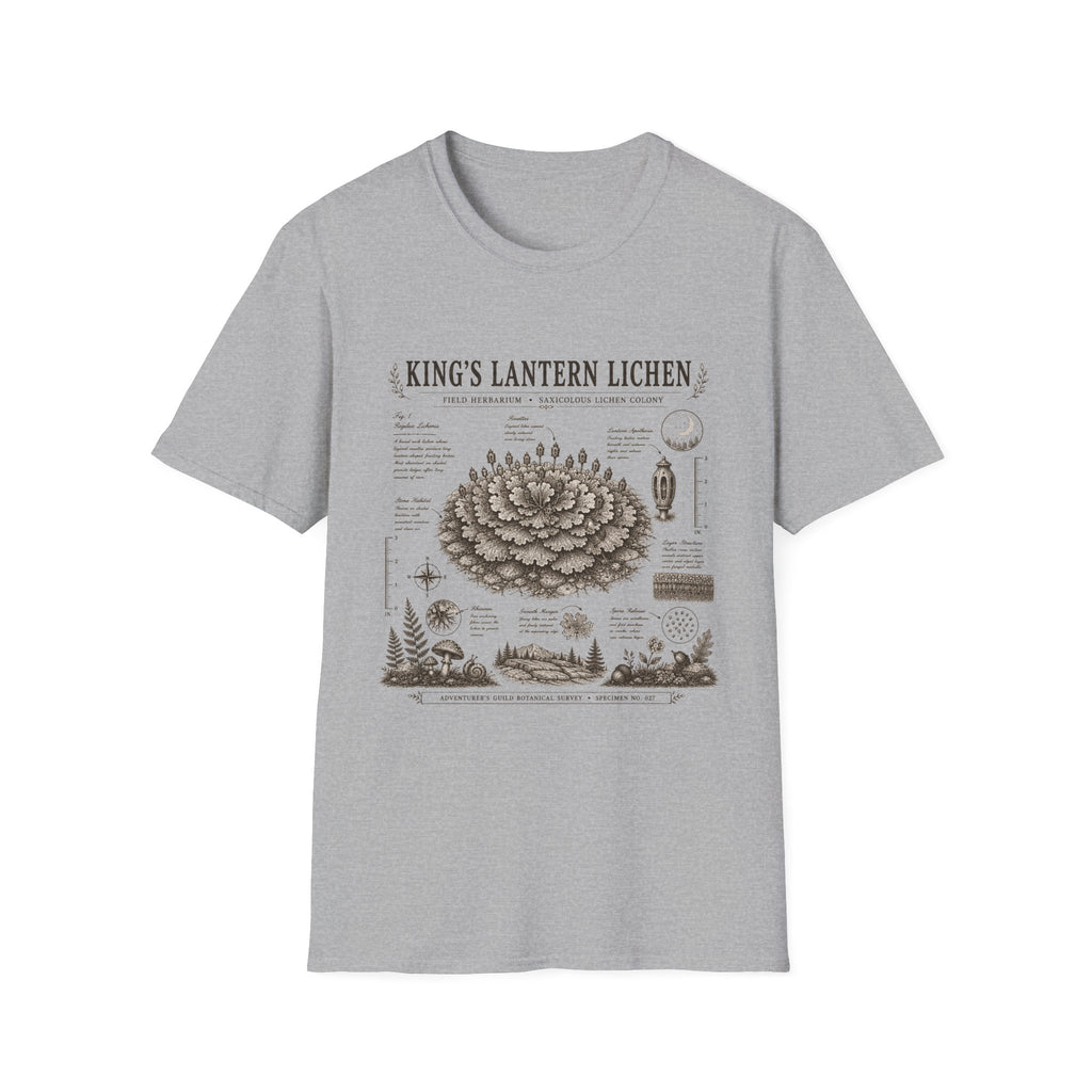 King’s Lantern Lichen Herbarium Plate T-Shirt