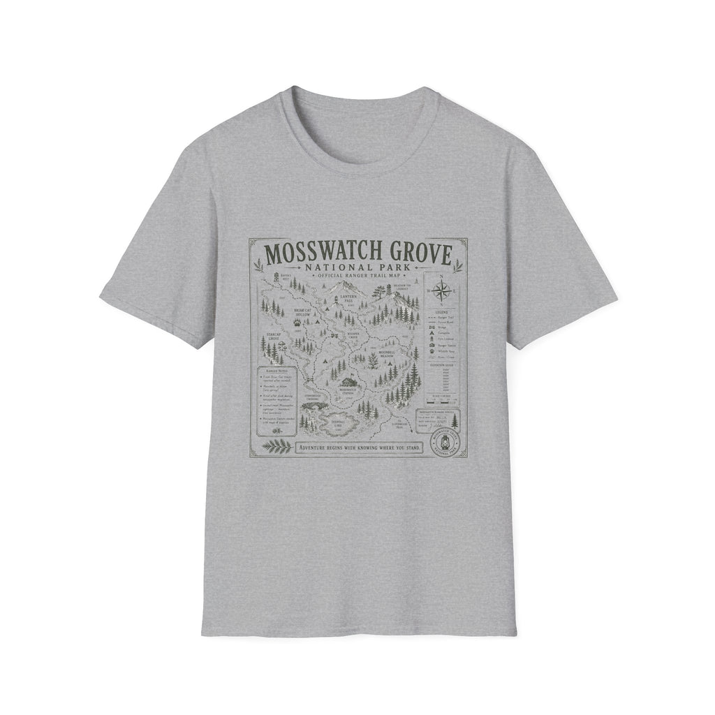 Mosswatch Grove Vintage Trail Map T-Shirt