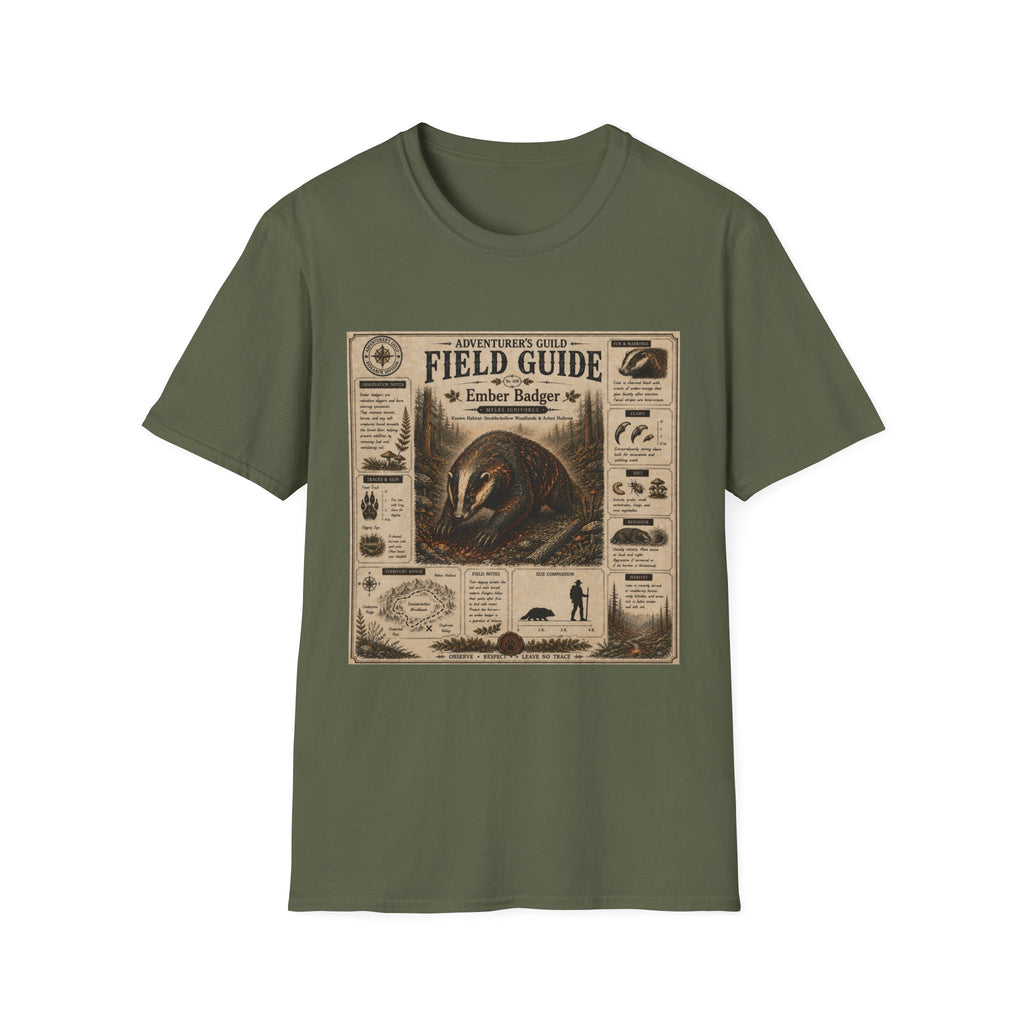 Ember Badger Field Guide Poster T-Shirt
